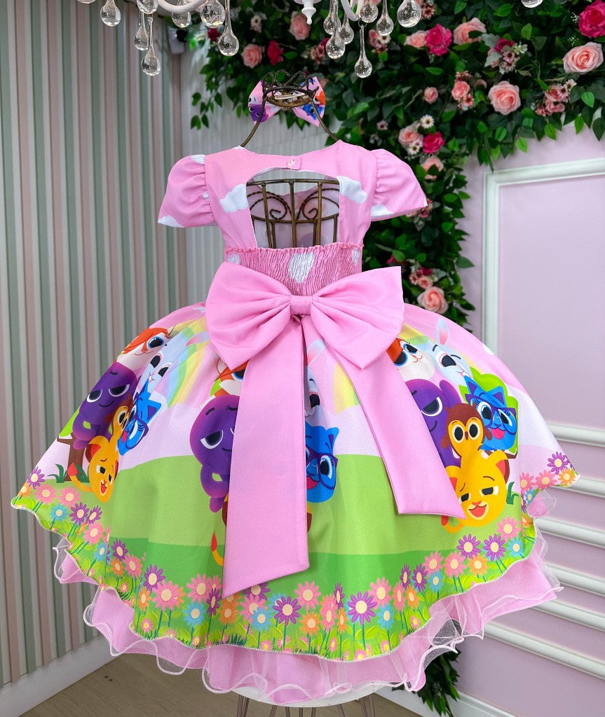 Vestido Tematico Mimadine Bolofofo Rosa Bebe - Leveza e Elegância para Meninas | Bebeloo Kids