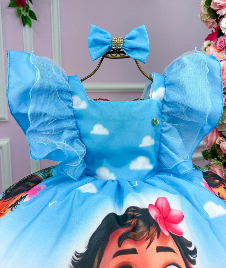 Vestido Infantil Temáticos Kids Moana Baby Azul - Leveza e Elegância para Meninas | Bebeloo Kids