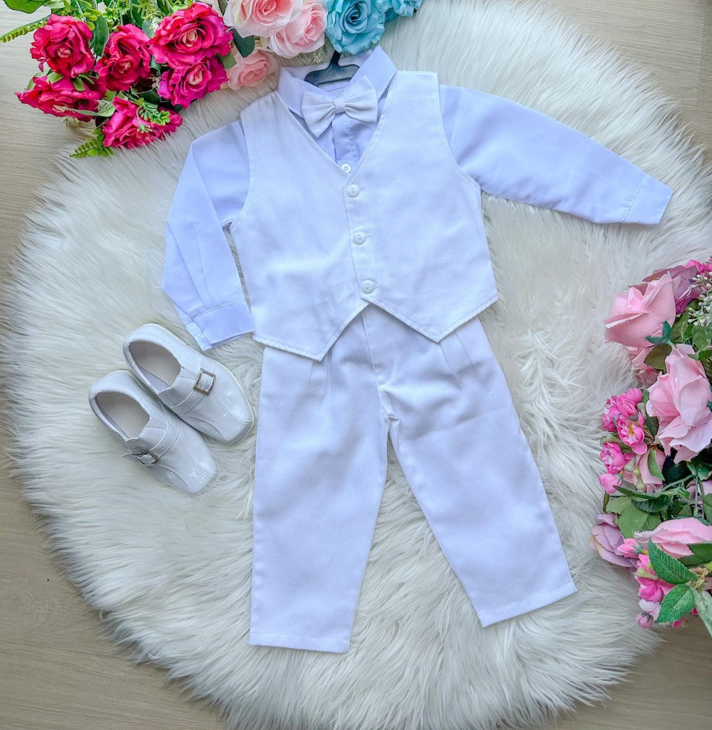 Conjunto Miss Cherry Social Leonardo Colete Branco - Estilo Delicado para o Dia a Dia | Bebeloo Kids