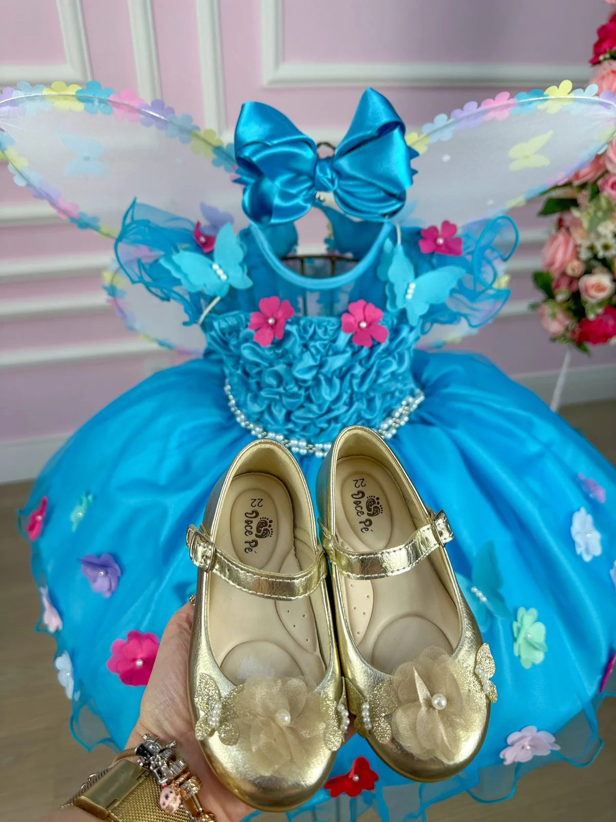 Vestido Princesa Bia Jardim Encantado Azul Tiffany - Leveza e Elegância para Meninas | Bebeloo Kids