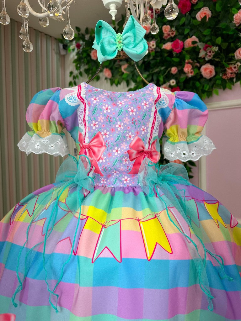 Vestido Marie Junino Luxo Arraiá da Paz - Leveza e Elegância para Meninas | Bebeloo Kids