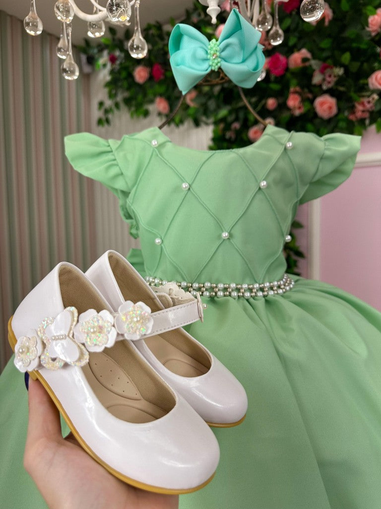 Vestido Ysa Kids Francine Verde Oliva - Leveza e Elegância para Meninas | Bebeloo Kids