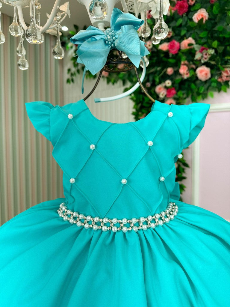 Vestido Ysa Kids Francine Verde Tiffany - Leveza e Elegância para Meninas | Bebeloo Kids