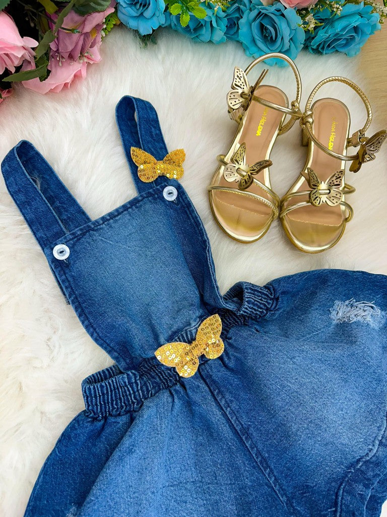 Jardineira Blogueirinha Jeans Elo - Charme e Conforto para Bebês | Bebeloo Kids