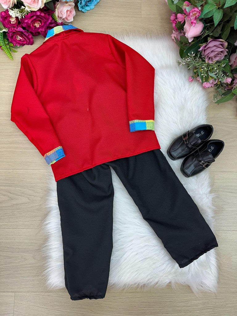 Conjunto Junino Príncipe Seu Zéca Terno Vermelho - Estilo Delicado para o Dia a Dia | Bebeloo Kids