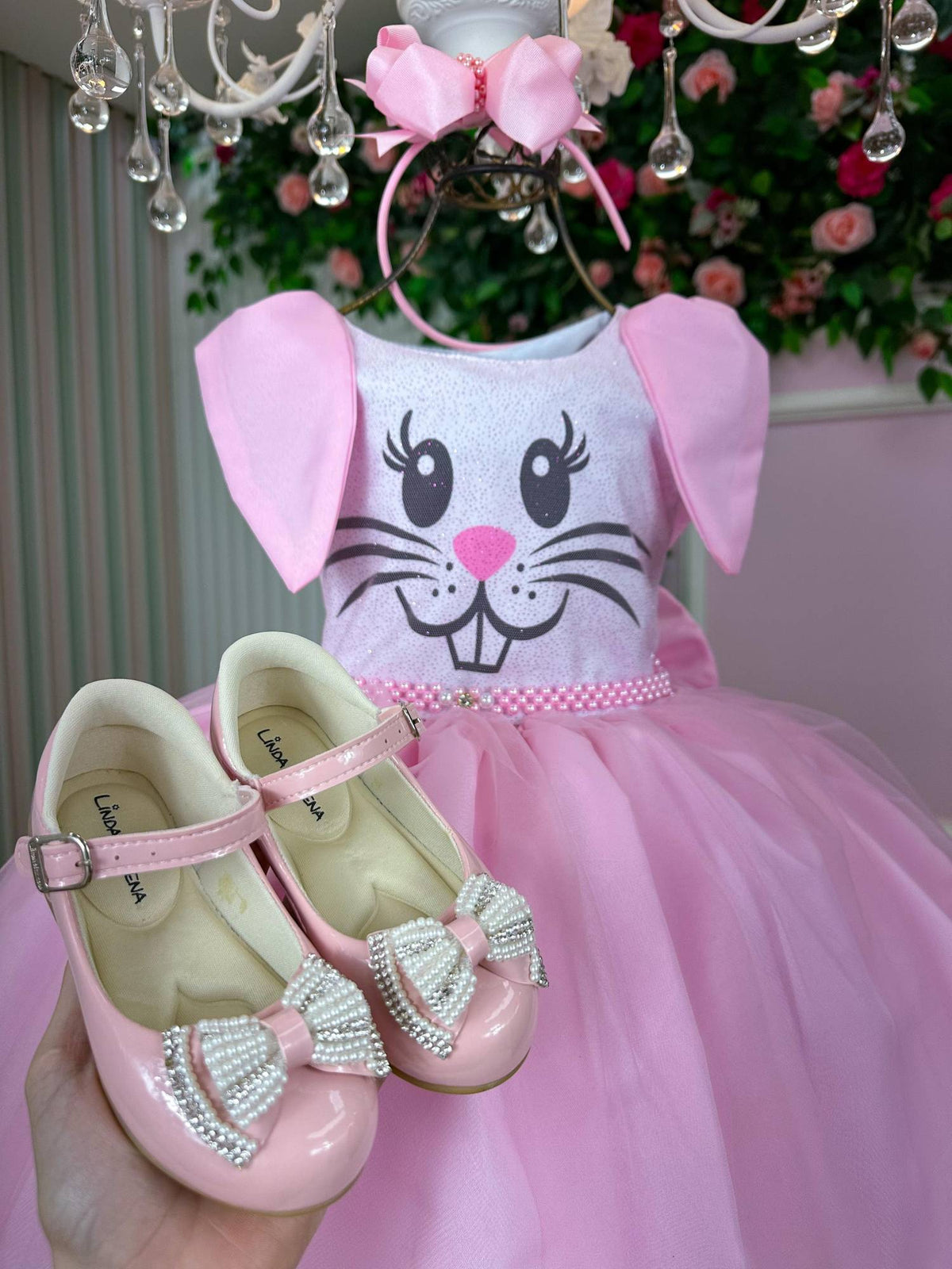 Vestido Marie Tematico Luxo Coelho/Coelhinho Pascoa - Leveza e Elegância para Meninas | Bebeloo Kids