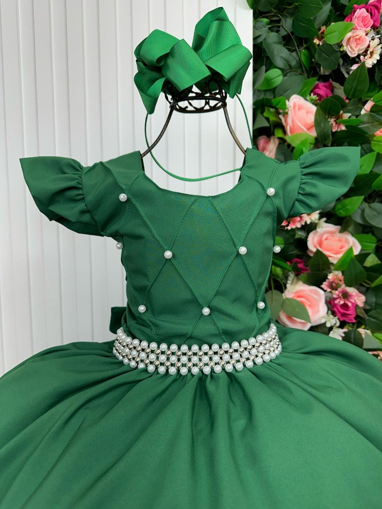 Vestido Ysa Kids Ariane Longo Verde Esmeralda - Leveza e Elegância para Meninas | Bebeloo Kids