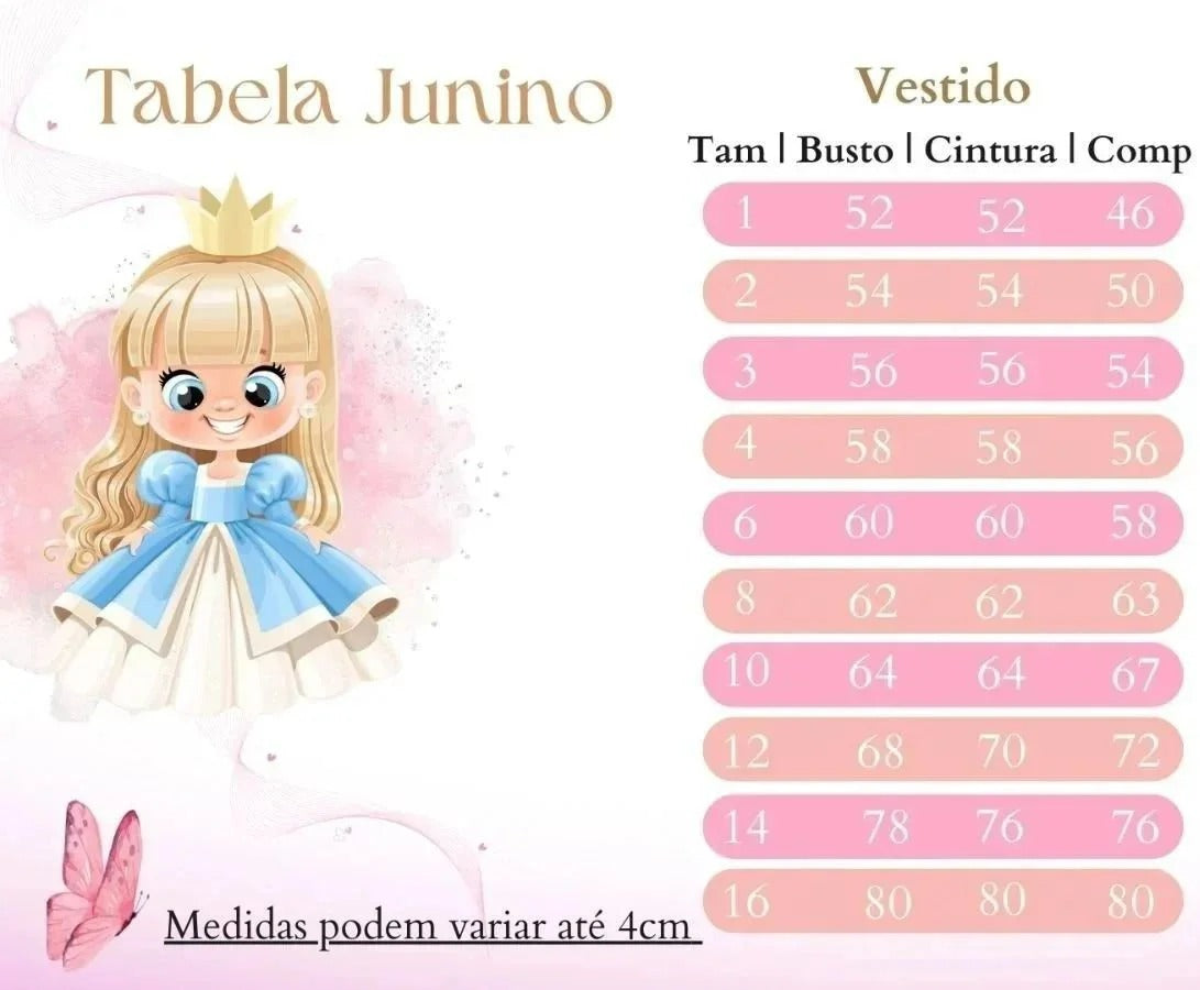 Vestido Junino Sem Short Madalena - Leveza e Elegância para Meninas | Bebeloo Kids