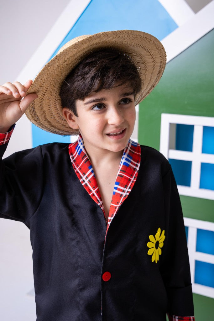 Conjunto Junino Princesa Seu Juca Terno Preto - Estilo Delicado para o Dia a Dia | Bebeloo Kids