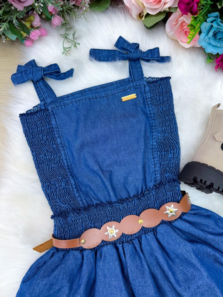 Vestido Blogueirinha Hermione Jeans - Leveza e Elegância para Meninas | Bebeloo Kids