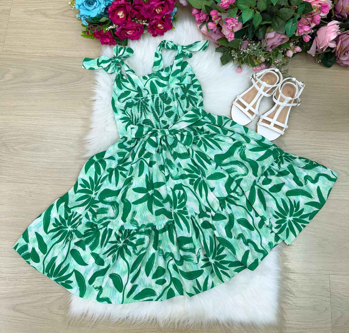 Vestido Banana Club Dandara Verde - Leveza e Elegância para Meninas | Bebeloo Kids