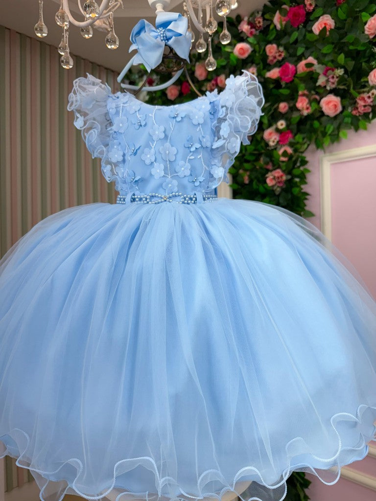 Vestido Infantil Menina Bonita Angelie Azul Bebe | Bebeloo Kids