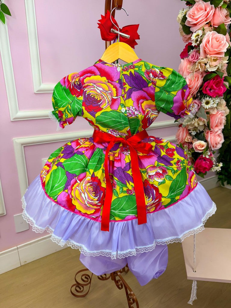 Vestido Junino Tropical Carina - Leveza e Elegância para Meninas | Bebeloo Kids