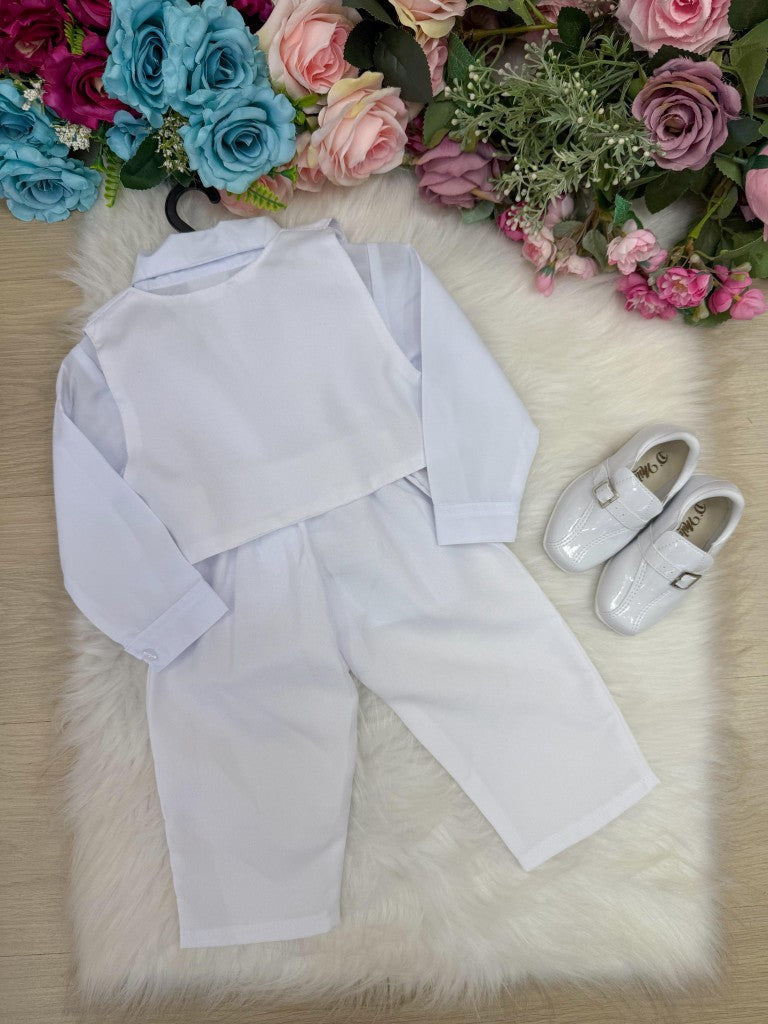 Conjunto Social Miss Cherry Felipe Calça Branco - Estilo Delicado para o Dia a Dia | Bebeloo Kids