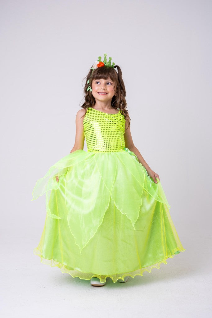 Fantasia Princesa Longa Tiana - A Princesa e o Sapo - Qualidade e Cuidado para os Pequenos | Bebeloo Kids