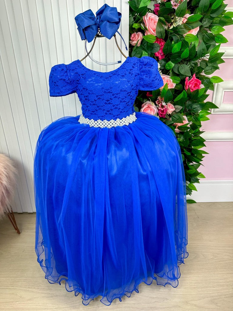 Vestido Enjoy Longo Laura Peito rendado Azul Royal - Leveza e Elegância para Meninas | Bebeloo Kids