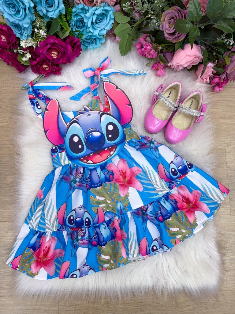 Vestido Temáticos Ysa Kids Stitch Azul - Leveza e Elegância para Meninas | Bebeloo Kids