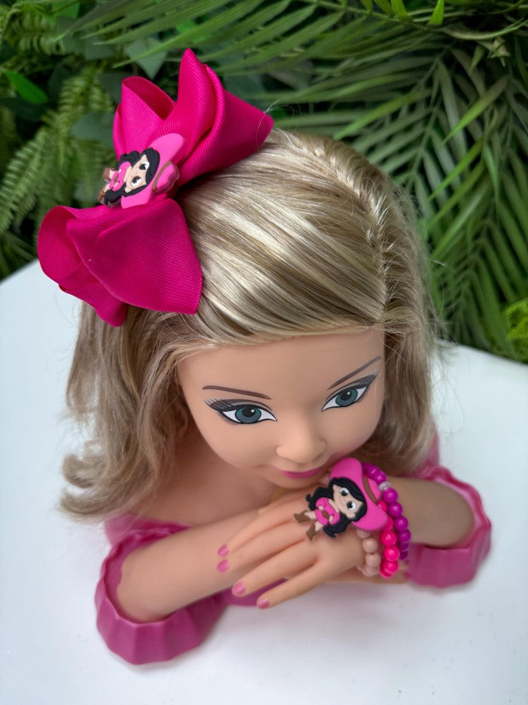 Laço Tematico Ana Castela + Pulseira Pink - Toque Delicado para Completar o Visual | Bebeloo Kids
