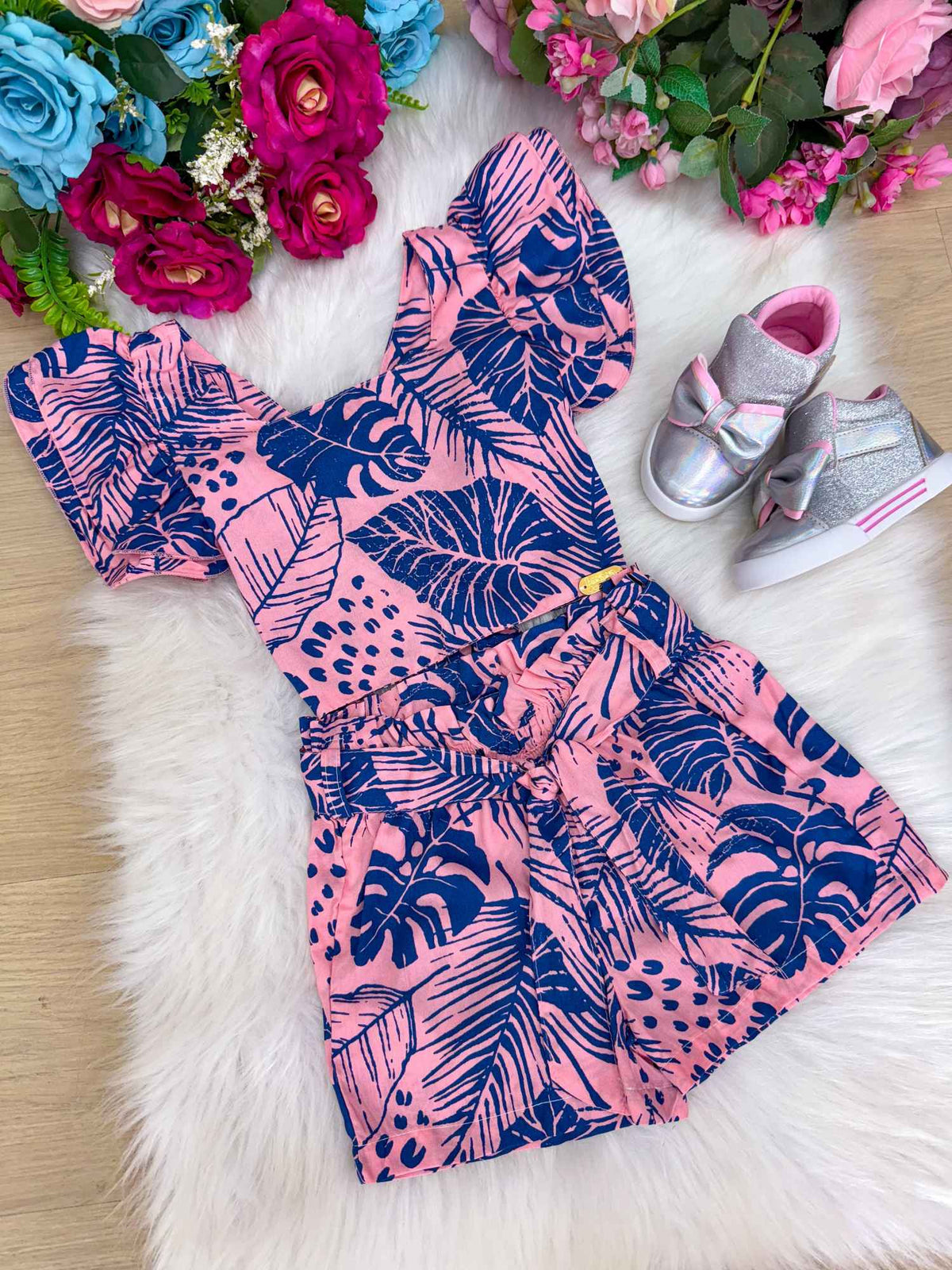 Conjunto Banana Club Joana Rosa - Estilo Delicado para o Dia a Dia | Bebeloo Kids