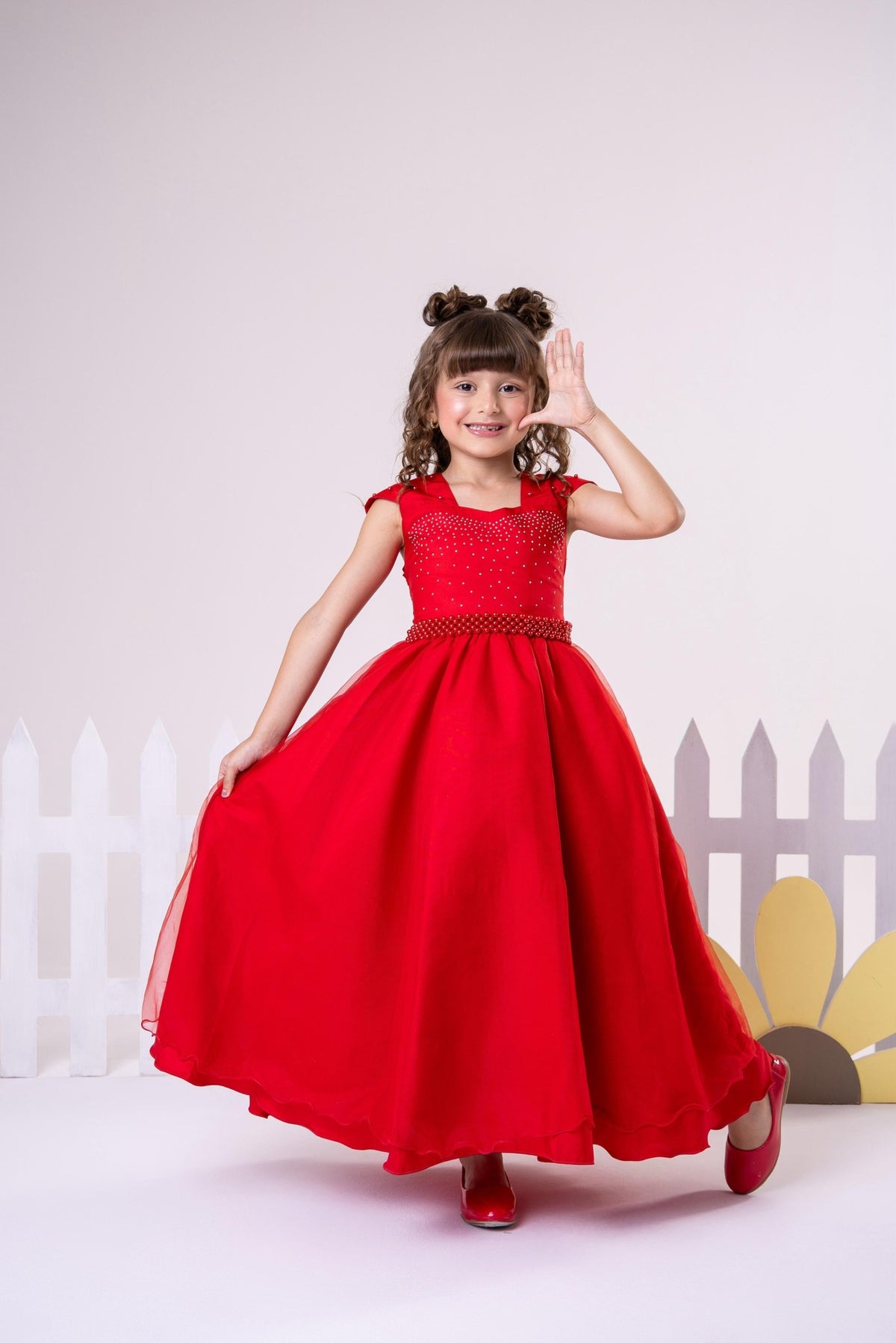 Vestido Giovanella/Giovanela Longo Valentina Vermelho - Leveza e Elegância para Meninas | Bebeloo Kids