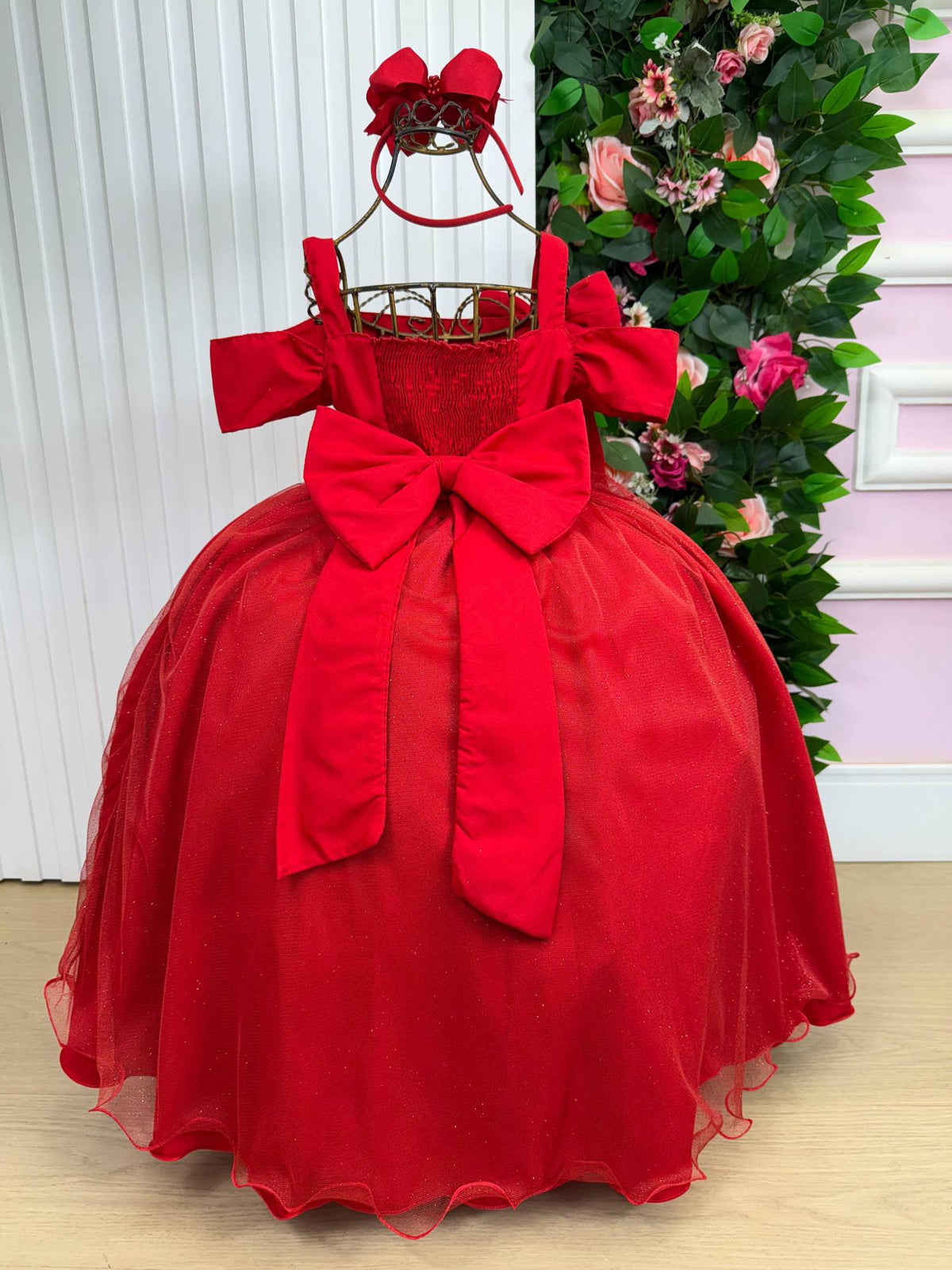 Vestido Banana Club Longo Doce Elegancia Vermelho - Leveza e Elegância para Meninas | Bebeloo Kids