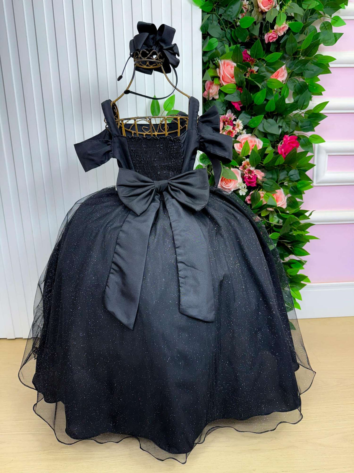 Vestido Banana Club Longo Doce Elegancia Preto - Leveza e Elegância para Meninas | Bebeloo Kids