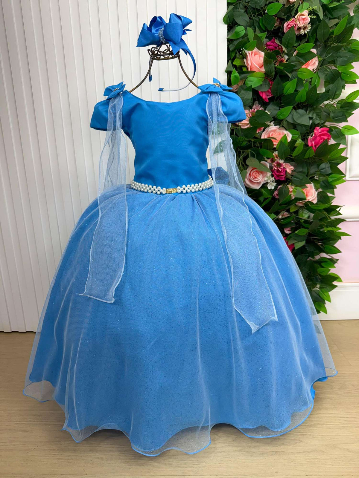 Vestido Banana Club Longo Diamante Azul Serenity - Leveza e Elegância para Meninas | Bebeloo Kids