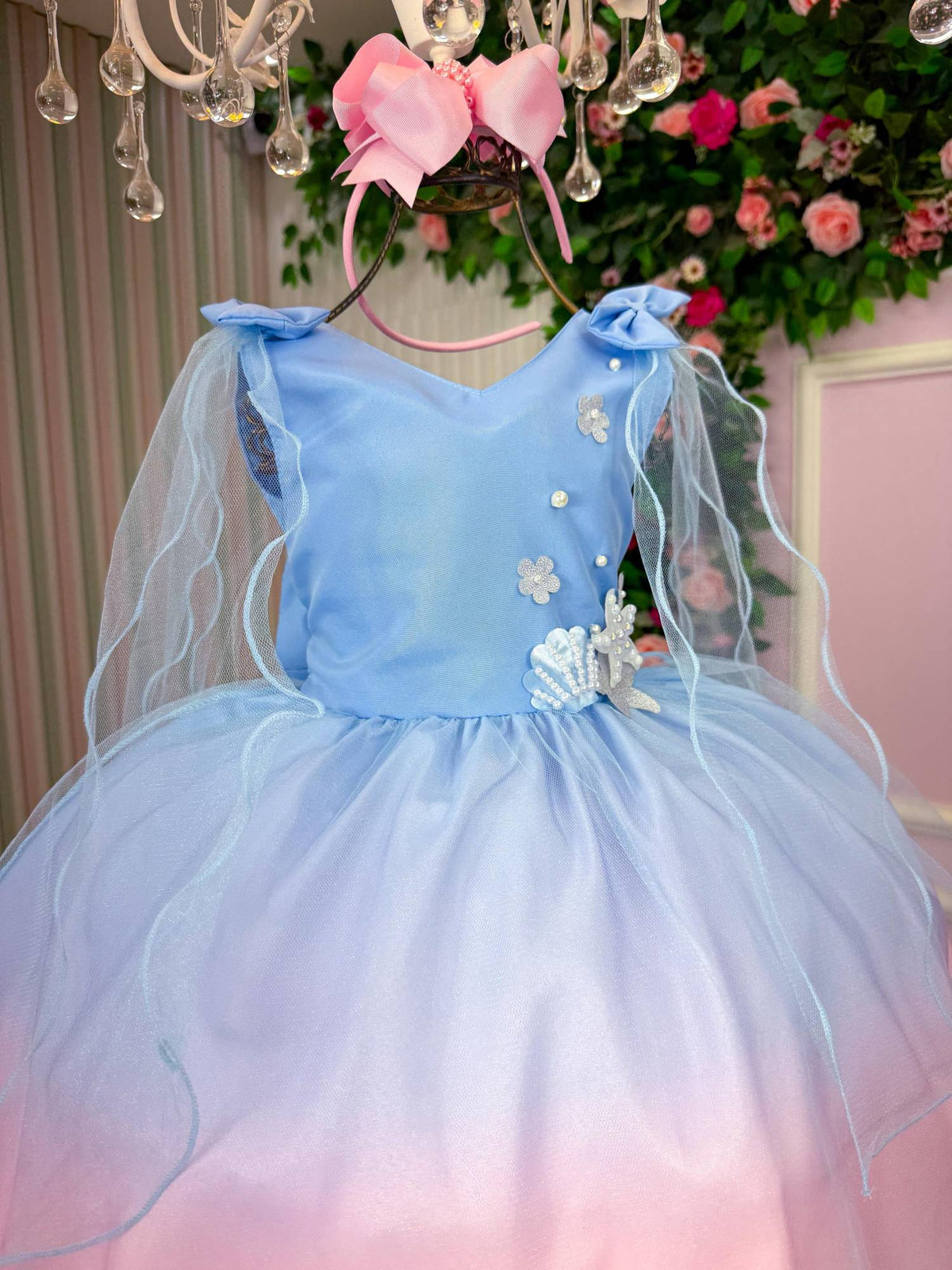 Vestido Princesa Tematico Sereia - Ariel - Fundo do Mar - Leveza e Elegância para Meninas | Bebeloo Kids