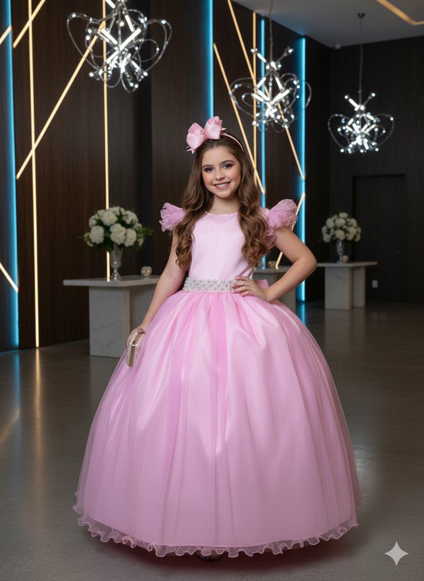 Vestido Marie Longo Amanda Rosa Bebe - Leveza e Elegância para Meninas | Bebeloo Kids