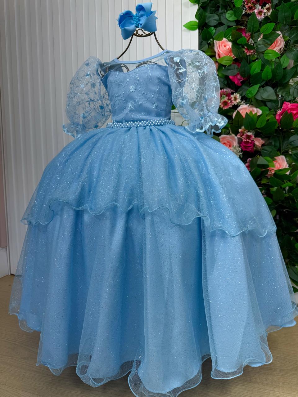 Vestido Bella Child Longo Eva Azul Bebe - Leveza e Elegância para Meninas | Bebeloo Kids