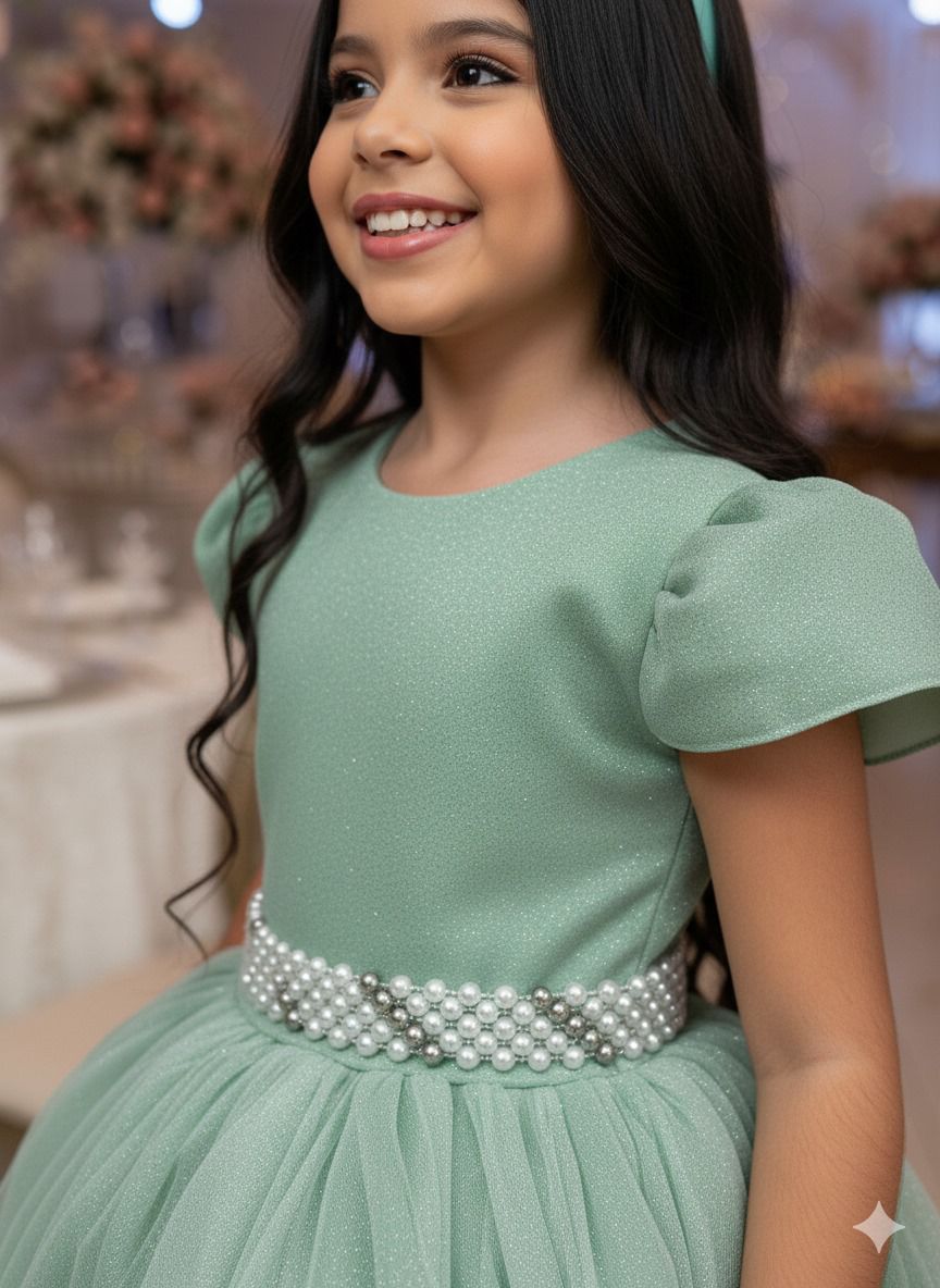 Vestido Marie Longo Heloisa Verde Oliva - Leveza e Elegância para Meninas | Bebeloo Kids