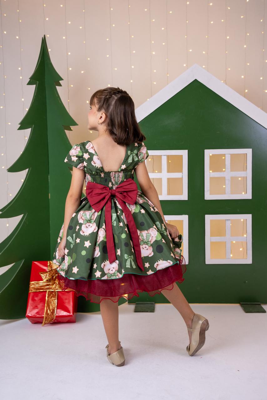 Vestido Banana Club Encanto de Natal Verde - Leveza e Elegância para Meninas | Bebeloo Kids