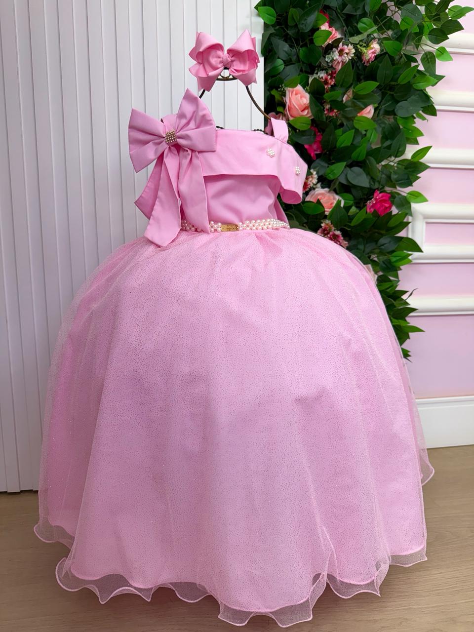 Vestido Banana Club Longo Doce Elegancia Rosa - Leveza e Elegância para Meninas | Bebeloo Kids