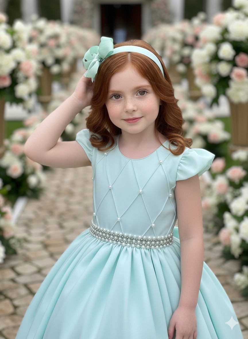 Vestido Ysa Kids Ariane Longo Verde Porto Fino - Leveza e Elegância para Meninas | Bebeloo Kids