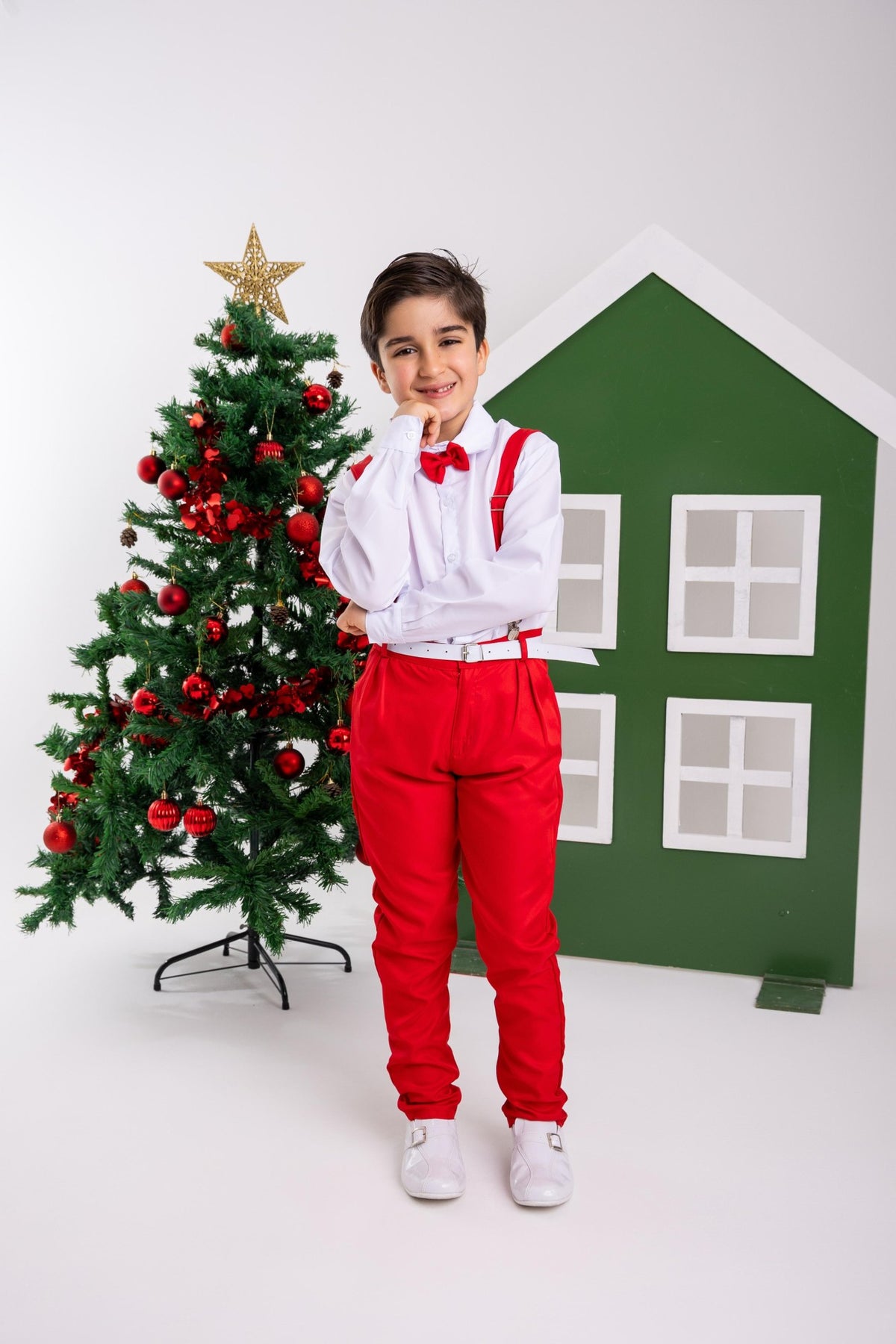Conjunto Meninos Miss Cherry Leo Suspensorio Vermelho - Estilo Delicado para o Dia a Dia | Bebeloo Kids
