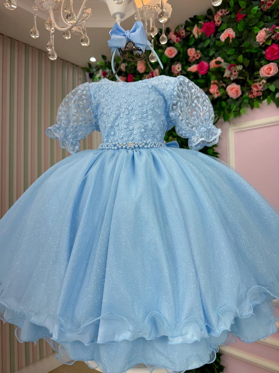 Vestido Bella Child Laize Azul Bebe - Leveza e Elegância para Meninas | Bebeloo Kids