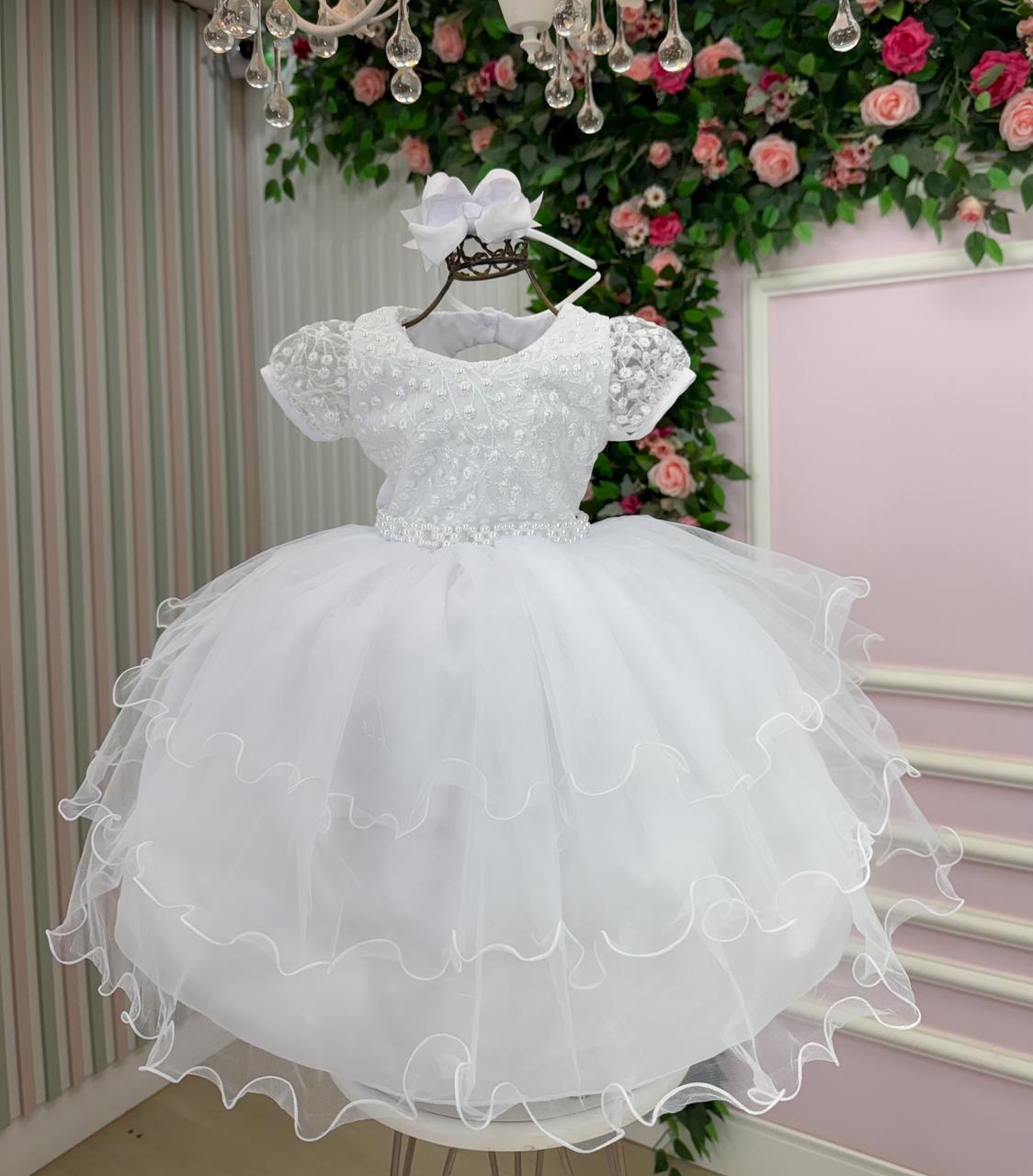 Vestido Bella Child Lavínia Branco - Leveza e Elegância para Meninas | Bebeloo Kids