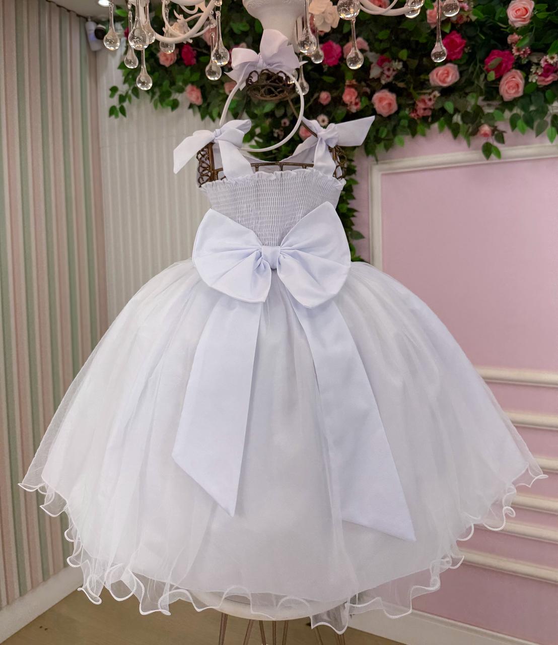 Vestido Marie Mariely Branco - Leveza e Elegância para Meninas | Bebeloo Kids