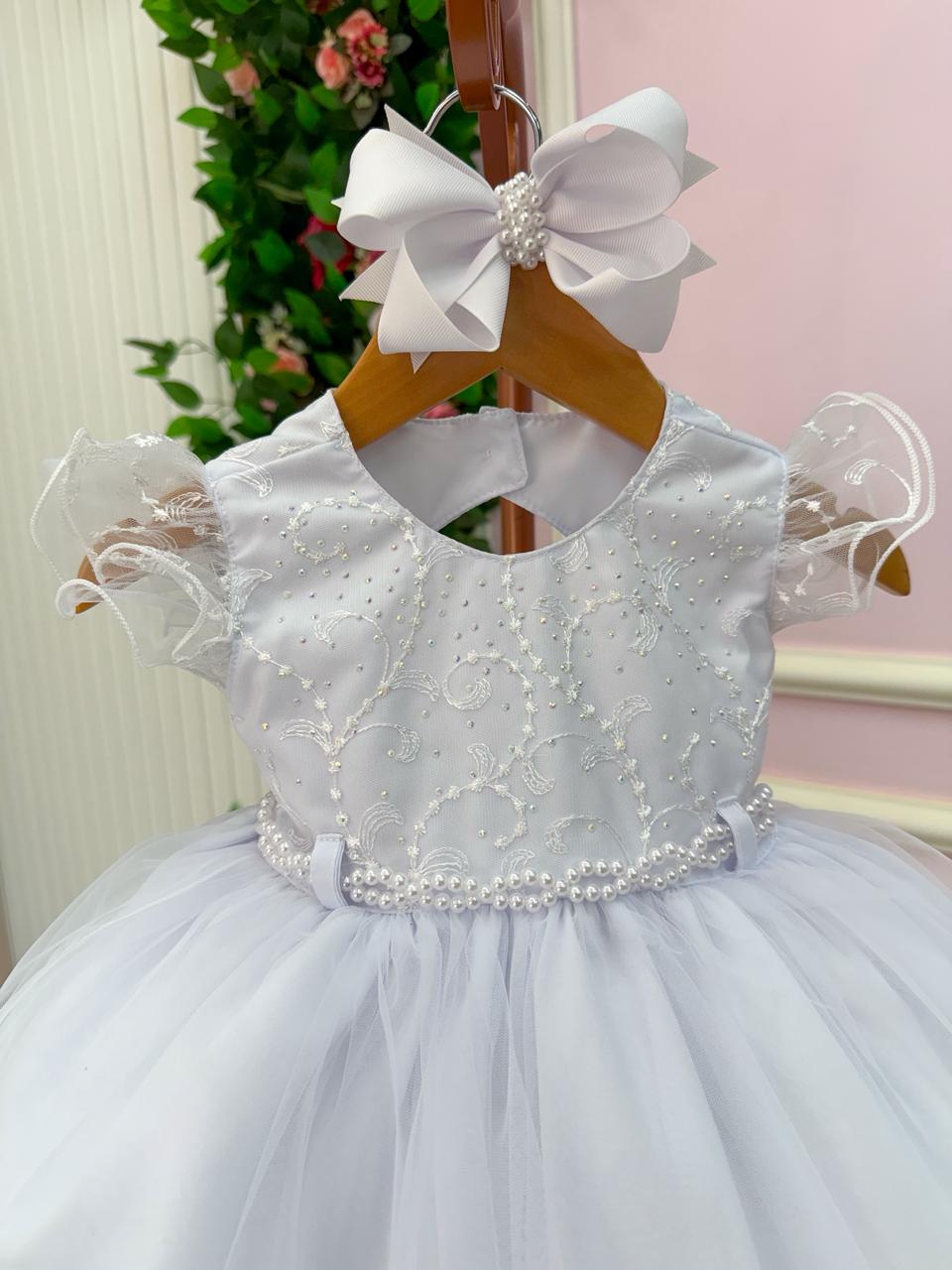 Vestido Menina Bonita Bebe Ana Maria Branco - Leveza e Elegância para Meninas | Bebeloo Kids
