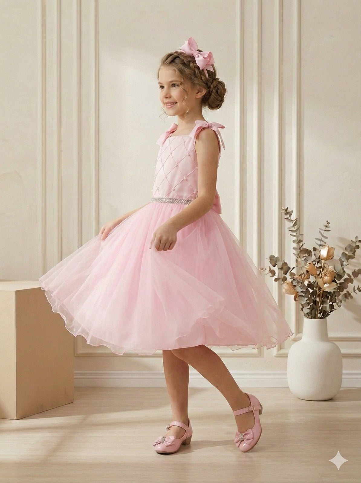 Vestido Marie Mariely Rosa Bebe - Leveza e Elegância para Meninas | Bebeloo Kids