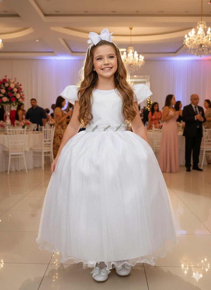 Vestido Marie Longo Heloisa Branco - Leveza e Elegância para Meninas | Bebeloo Kids