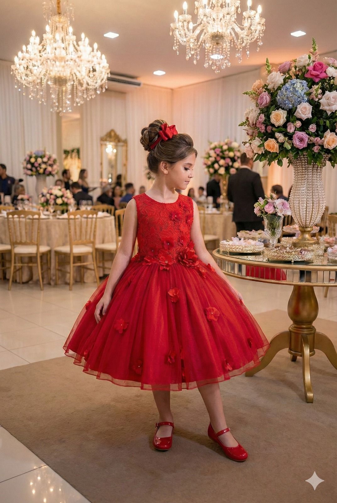Vestido Juvenil Vila Lele Regata Flores Vermelho - Leveza e Elegância para Meninas | Bebeloo Kids