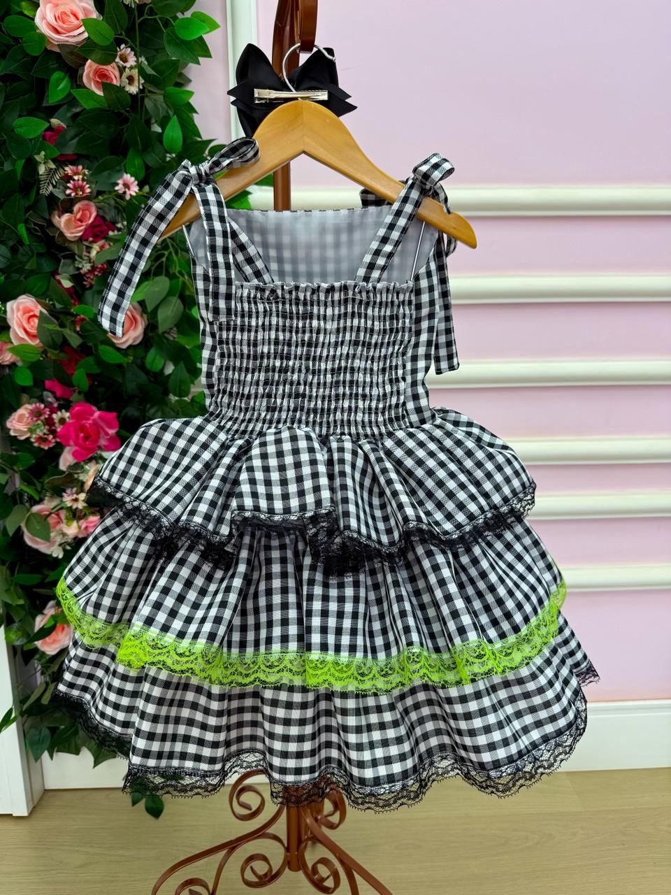 Vestido Banana Club Luxo Arraia do Chamego Preto - Leveza e Elegância para Meninas | Bebeloo Kids