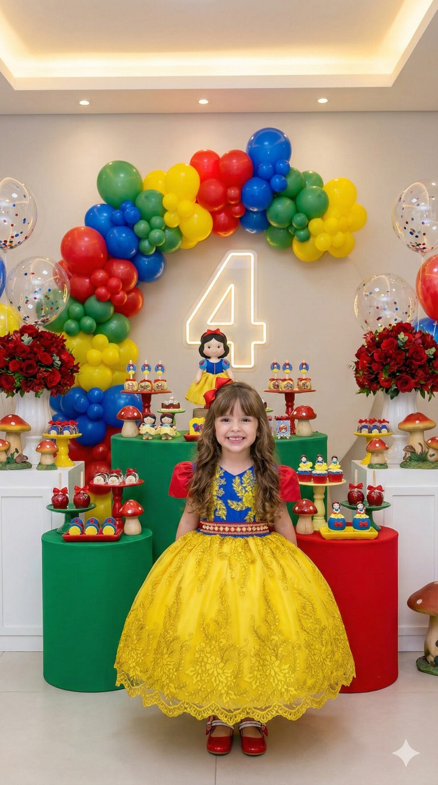 Vestido Marie Temático Realeza Branca De Neve - Leveza e Elegância para Meninas | Bebeloo Kids