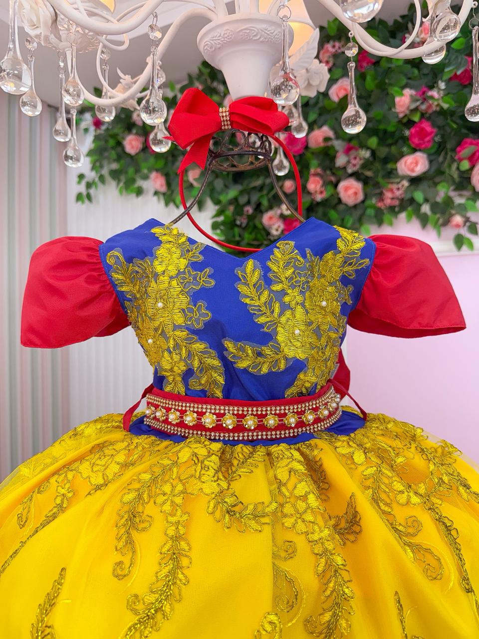 Vestido Marie Temático Realeza Branca De Neve - Leveza e Elegância para Meninas | Bebeloo Kids