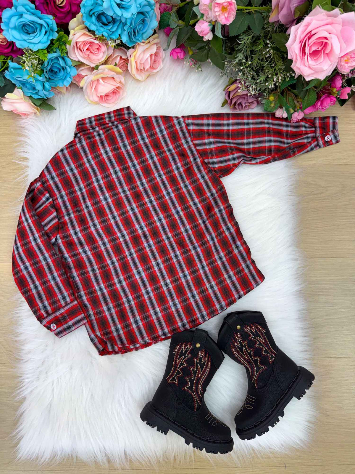 Camisa Xadrez Junina Estevão Vermelha - Elegância e Conforto para os Pequenos | Bebeloo Kids