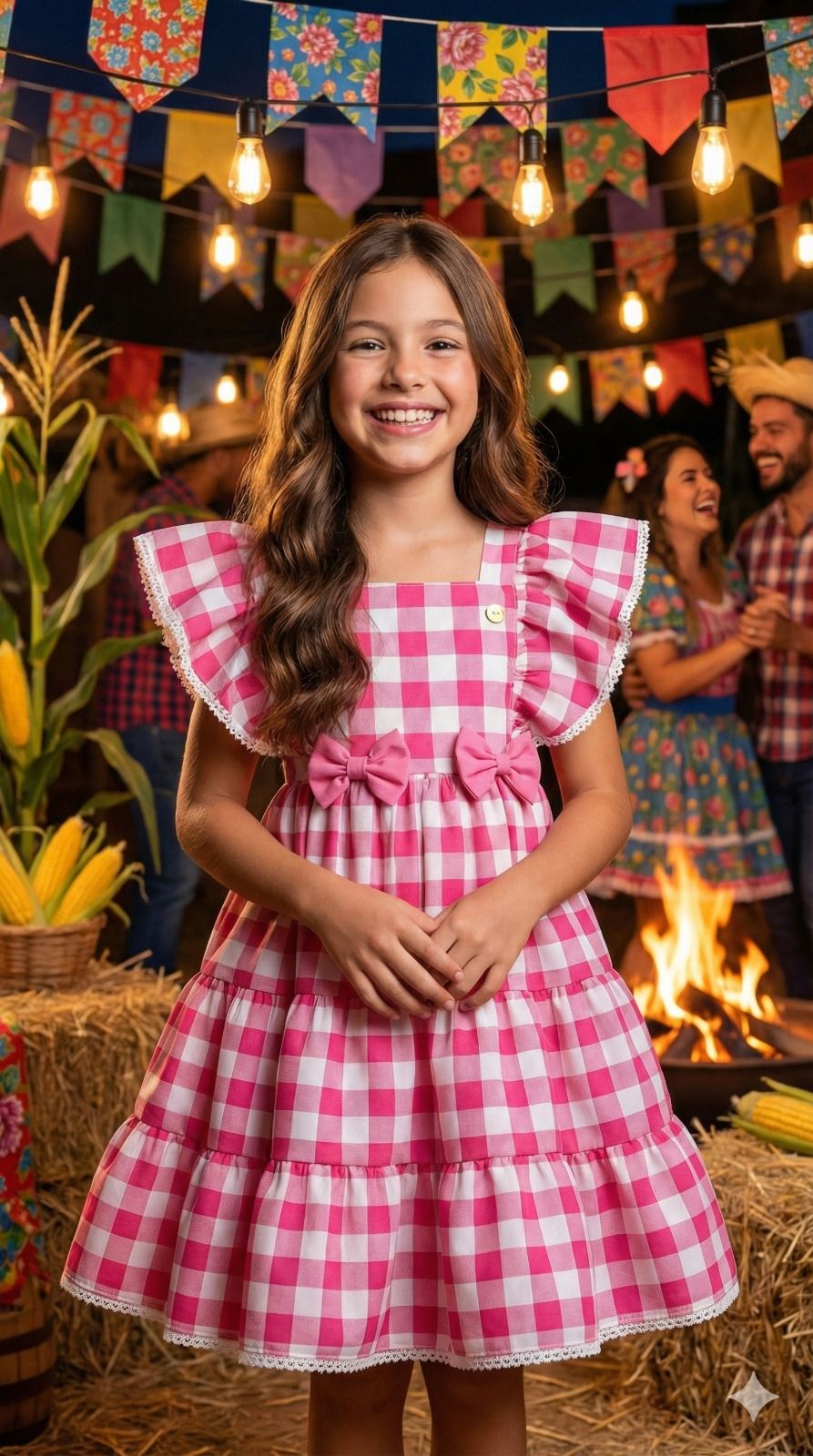 Vestido Banana Club Aline Xadrez Rosa - Leveza e Elegância para Meninas | Bebeloo Kids