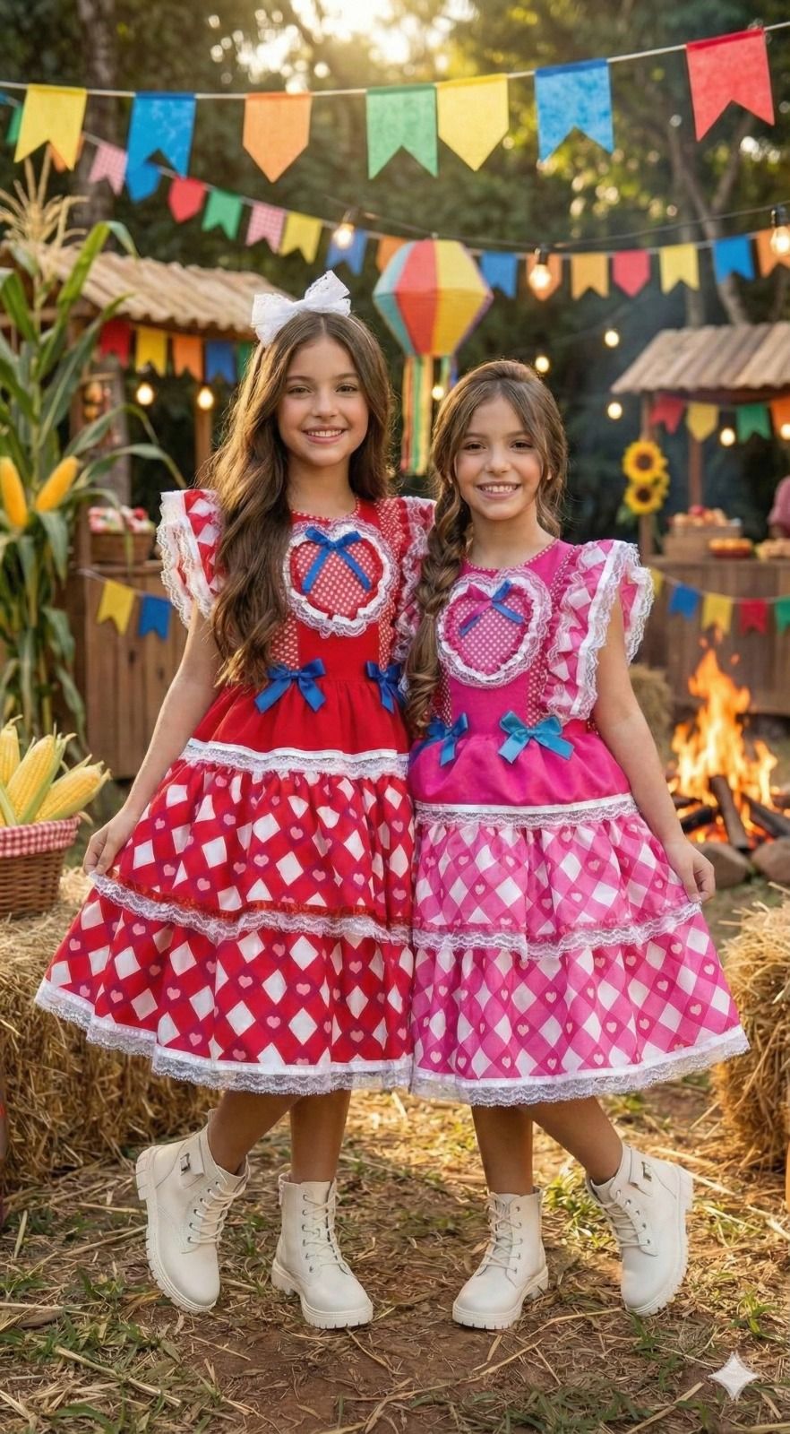 Vestido Bella Child Junino Quermesse do Coração + Saiote - Leveza e Elegância para Meninas | Bebeloo Kids