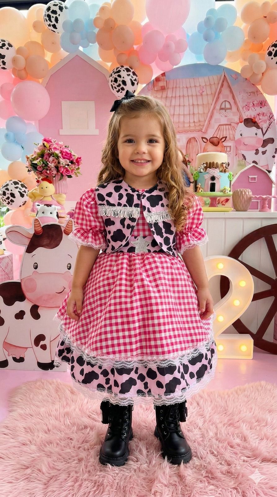 Vestido Junino Banana Club Encanto da Vaquinha - Boiadeira - Leveza e Elegância para Meninas | Bebeloo Kids