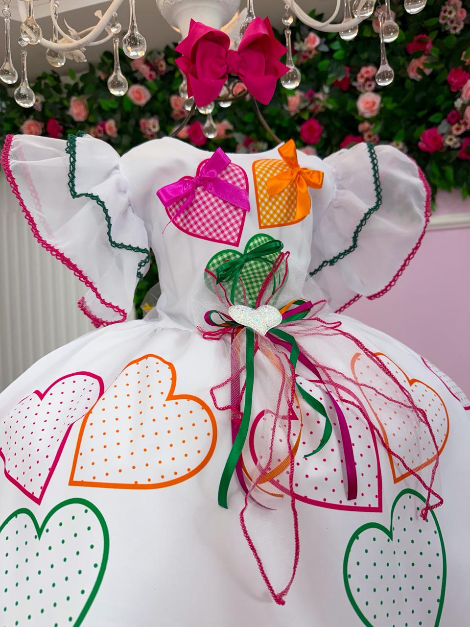 Vestido Marie Junino Luxo Noivinha/Noiva dos Corações - Leveza e Elegância para Meninas | Bebeloo Kids